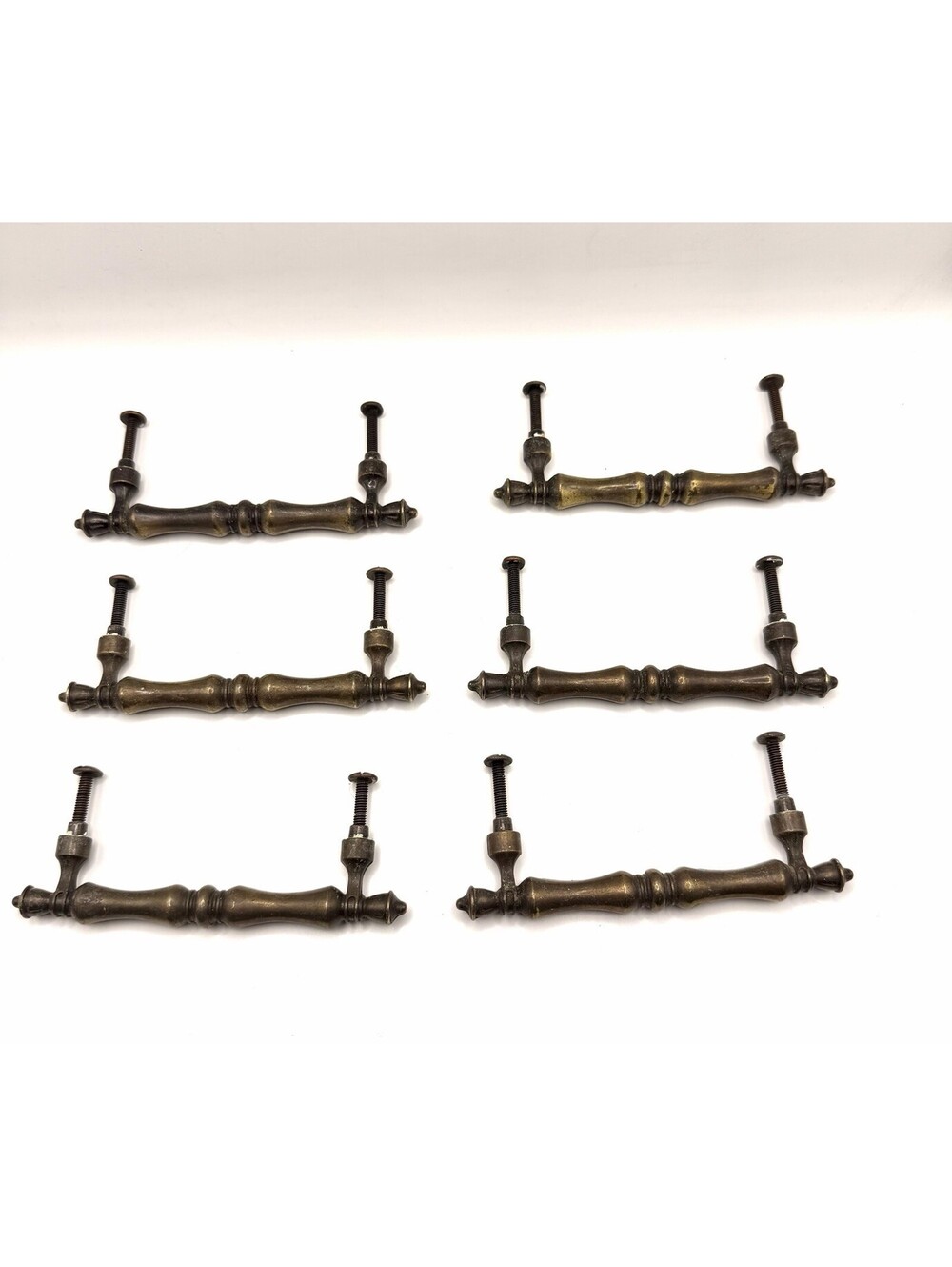 Antique Georgian Style Cabinet Drawer Pulls Handles Solid Brass